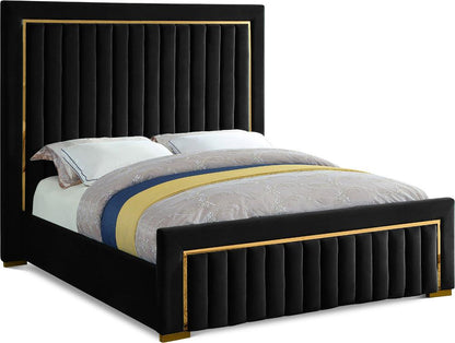 Meridian Furniture - Dolce Black Velvet King Bed - DolceBlack-K veiw 1