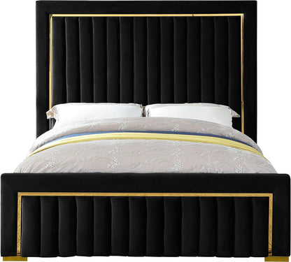 Meridian Furniture - Dolce Black Velvet King Bed - DolceBlack-K veiw 3