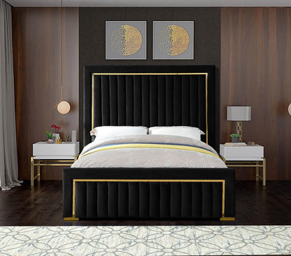 Meridian Furniture - Dolce Black Velvet King Bed - DolceBlack-K veiw 4