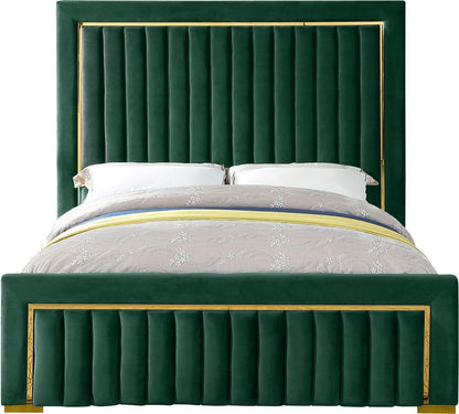 Meridian Furniture - Dolce Green Velvet King Bed - DolceGreen-K veiw 3