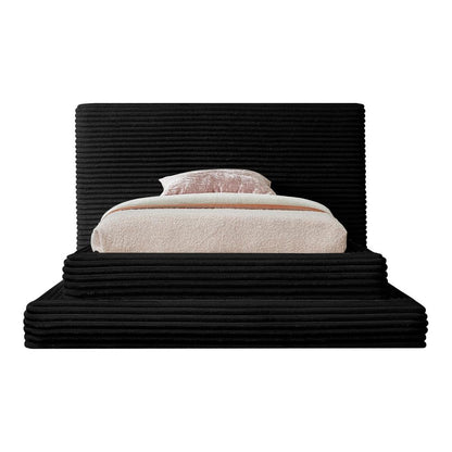 Meridian Furniture - Drew Black Corduroy Fabric Twin Bed - DrewBlack-T veiw 2