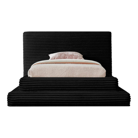 Meridian Furniture - Drew Black Corduroy Fabric Twin Bed - DrewBlack-T veiw 2