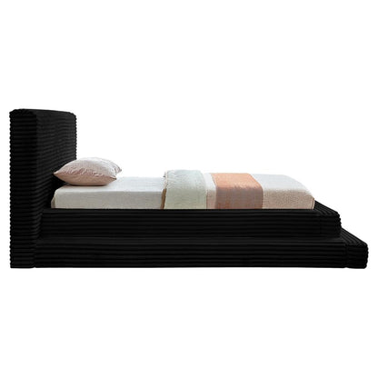 Meridian Furniture - Drew Black Corduroy Fabric Twin Bed - DrewBlack-T veiw 3