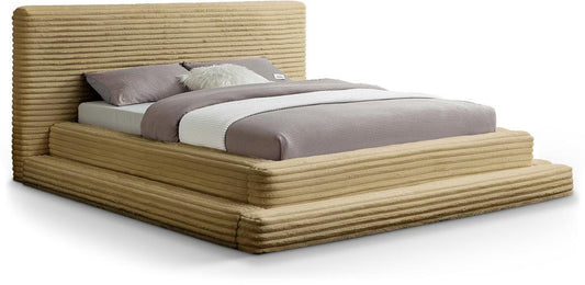 Meridian Furniture - Drew Camel Corduroy Fabric Queen Bed - DrewCamel-Q veiw 1