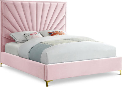Meridian Furniture - Eclipse Pink Velvet Full Bed - EclipsePink-F veiw 1