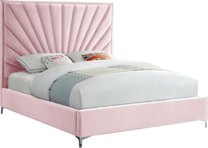 Meridian Furniture - Eclipse Pink Velvet Full Bed - EclipsePink-F veiw 2