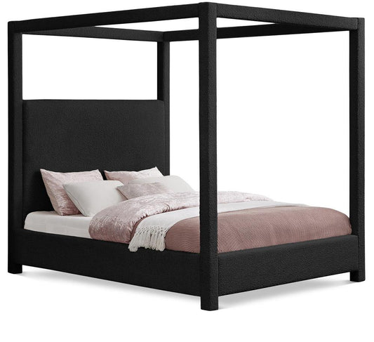Meridian Furniture - Eden Black Boucle Fabric King Bed - EdenBlack-K veiw 1