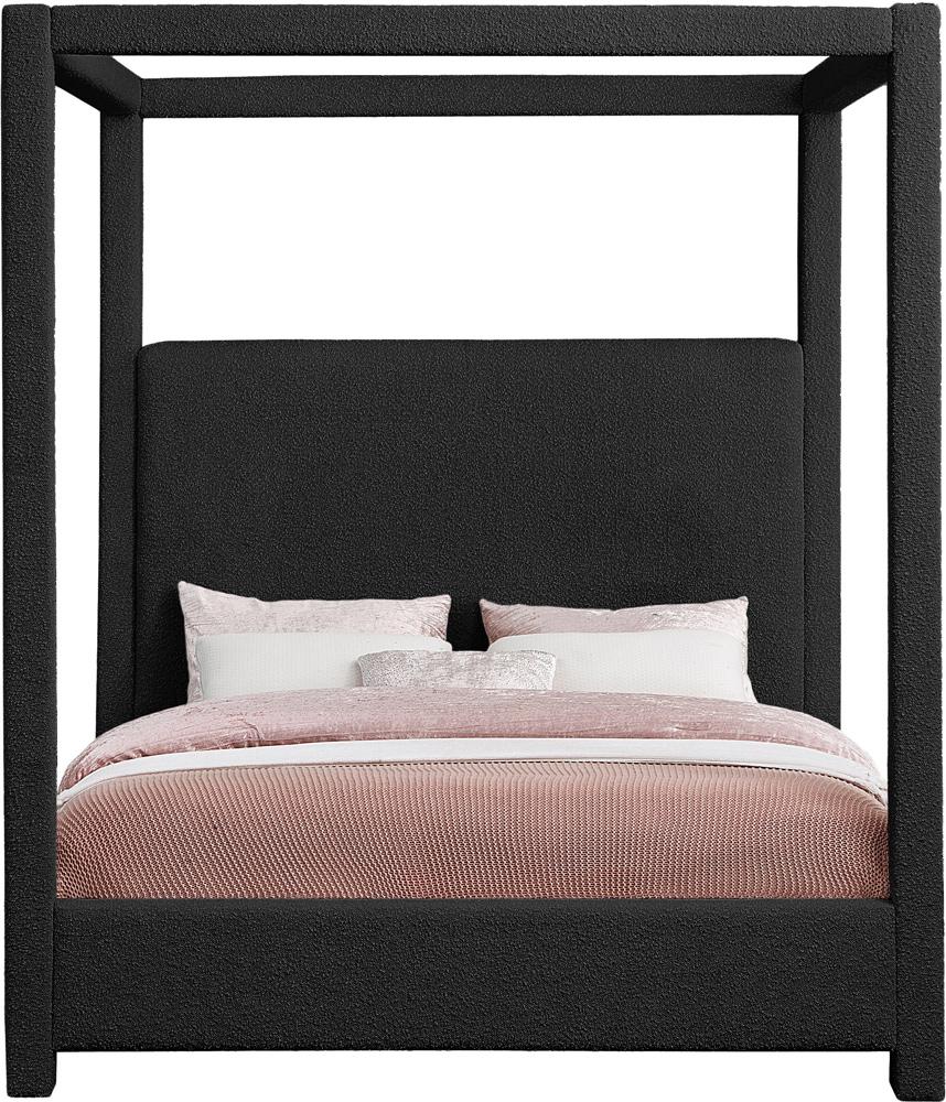 Meridian Furniture - Eden Black Boucle Fabric King Bed - EdenBlack-K veiw 3