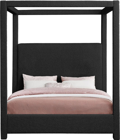 Meridian Furniture - Eden Black Boucle Fabric King Bed - EdenBlack-K veiw 3