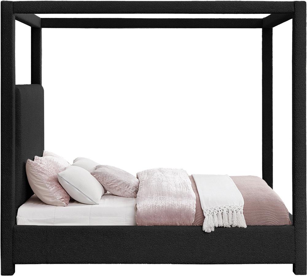 Meridian Furniture - Eden Black Boucle Fabric King Bed - EdenBlack-K veiw 4