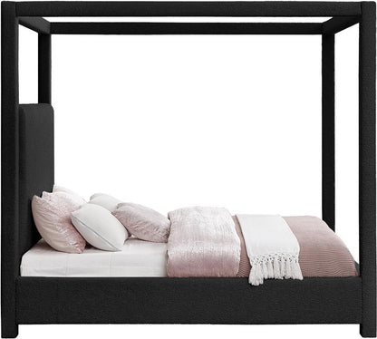 Meridian Furniture - Eden Black Boucle Fabric Queen Bed - EdenBlack-Q veiw 4