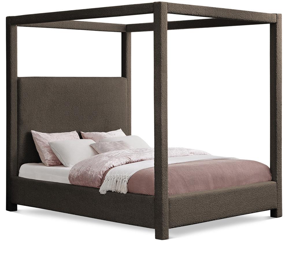 Meridian Furniture - Eden Brown Boucle Fabric Queen Bed - EdenBrown-Q veiw 1