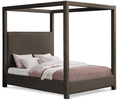 Meridian Furniture - Eden Brown Boucle Fabric Queen Bed - EdenBrown-Q veiw 1