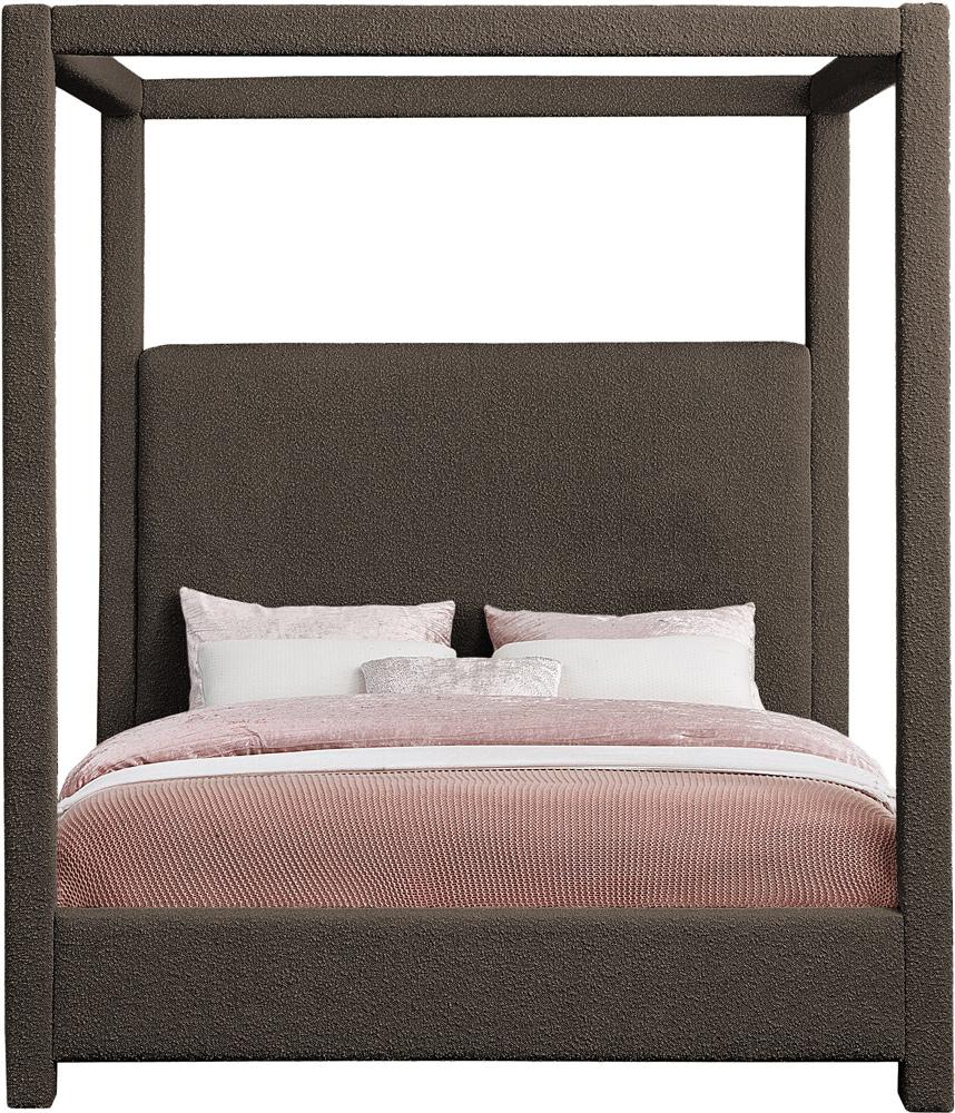 Meridian Furniture - Eden Brown Boucle Fabric Queen Bed - EdenBrown-Q veiw 3
