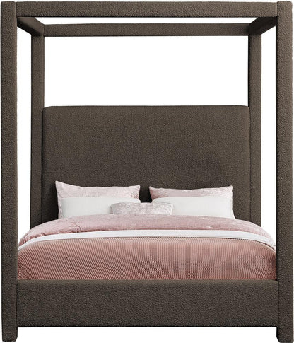 Meridian Furniture - Eden Brown Boucle Fabric Queen Bed - EdenBrown-Q veiw 3