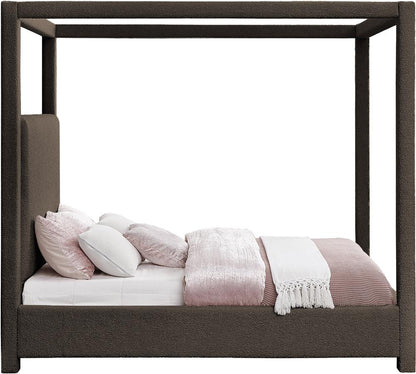 Meridian Furniture - Eden Brown Boucle Fabric Queen Bed - EdenBrown-Q veiw 4