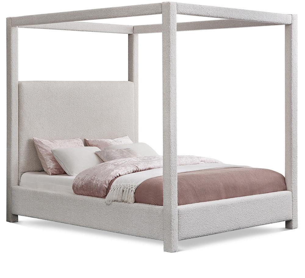 Meridian Furniture - Eden Cream Boucle Fabric King Bed - EdenCream-K veiw 1