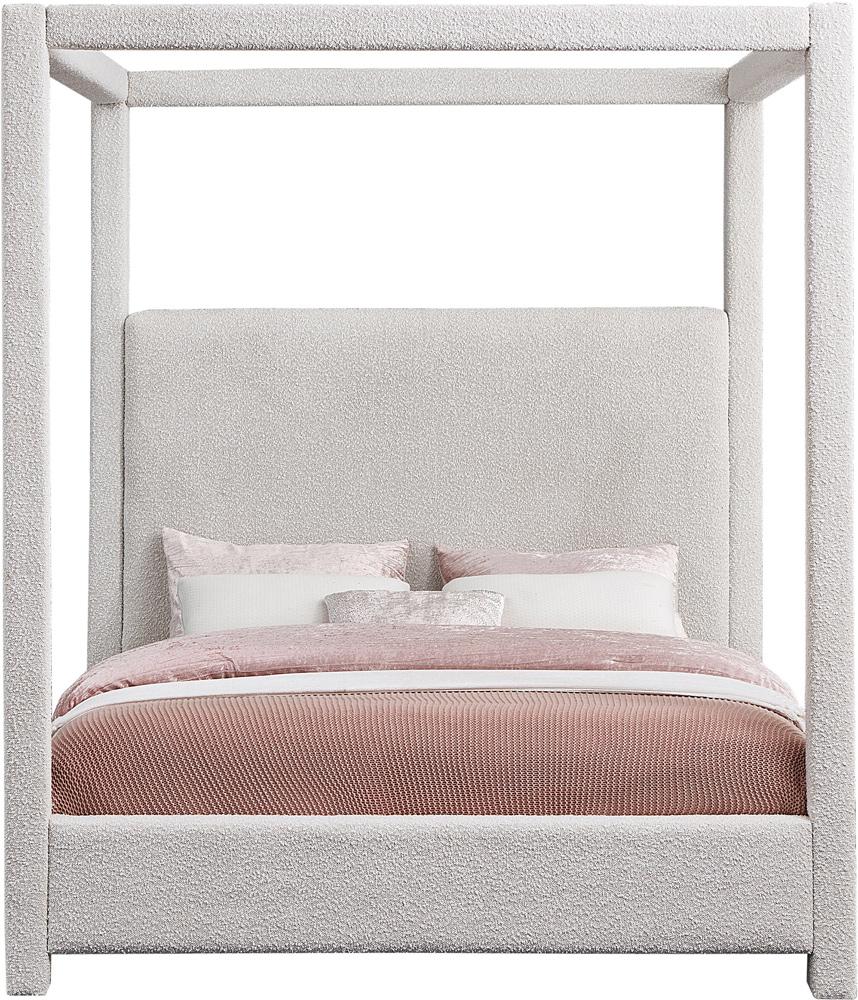 Meridian Furniture - Eden Cream Boucle Fabric King Bed - EdenCream-K veiw 3