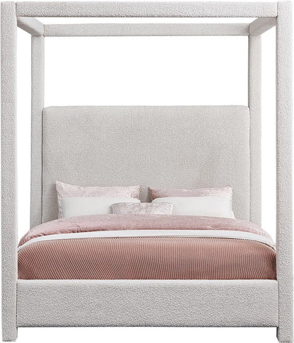Meridian Furniture - Eden Cream Boucle Fabric King Bed - EdenCream-K veiw 3