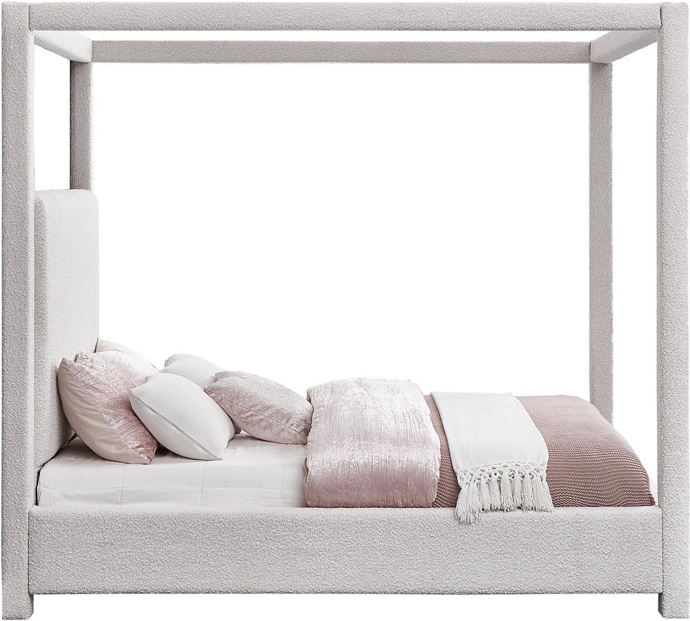Meridian Furniture - Eden Cream Boucle Fabric King Bed - EdenCream-K veiw 4