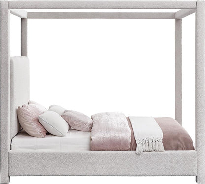 Meridian Furniture - Eden Cream Boucle Fabric King Bed - EdenCream-K veiw 4