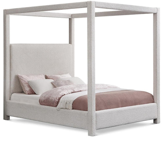 Meridian Furniture - Eden Cream Boucle Fabric Queen Bed - EdenCream-Q veiw 1