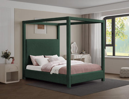 Meridian Furniture - Eden Green Boucle Fabric Queen Bed - EdenGreen-Q veiw 2