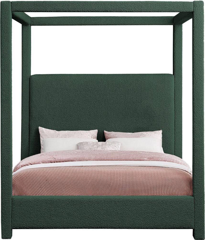 Meridian Furniture - Eden Green Boucle Fabric Queen Bed - EdenGreen-Q veiw 3
