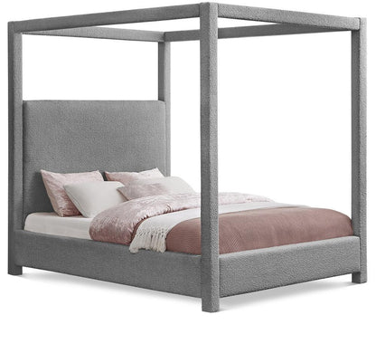 Meridian Furniture - Eden Grey Boucle Fabric King Bed - EdenGrey-K veiw 1