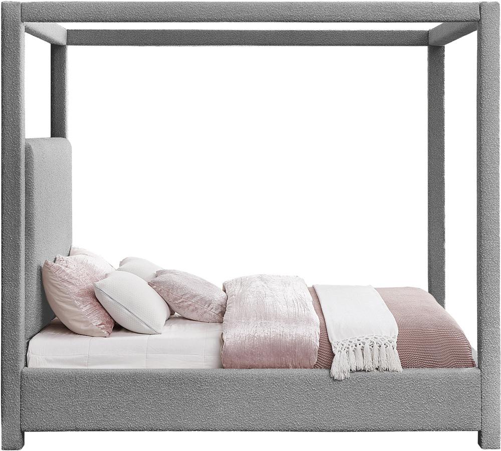 Meridian Furniture - Eden Grey Boucle Fabric King Bed - EdenGrey-K veiw 4