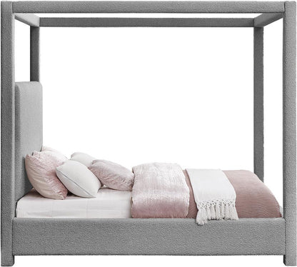 Meridian Furniture - Eden Grey Boucle Fabric King Bed - EdenGrey-K veiw 4