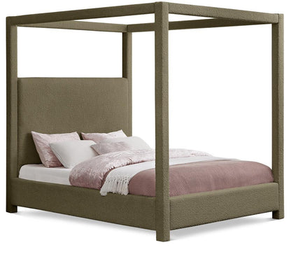 Meridian Furniture - Eden Olive Boucle Fabric King Bed - EdenOlive-K veiw 1