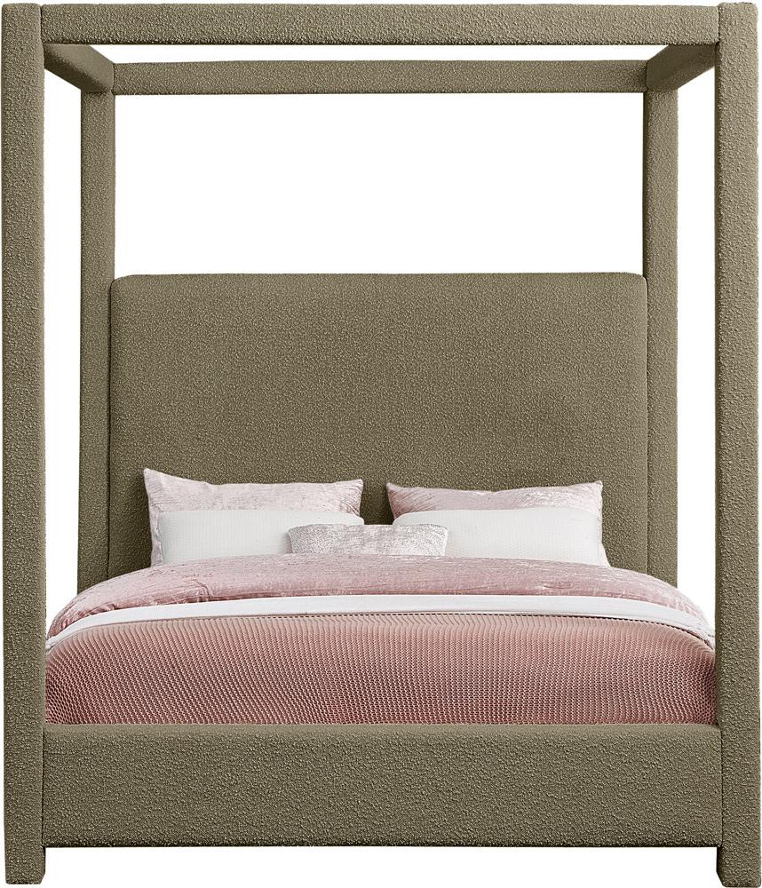 Meridian Furniture - Eden Olive Boucle Fabric King Bed - EdenOlive-K veiw 3