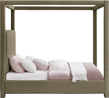 Meridian Furniture - Eden Olive Boucle Fabric King Bed - EdenOlive-K veiw 4