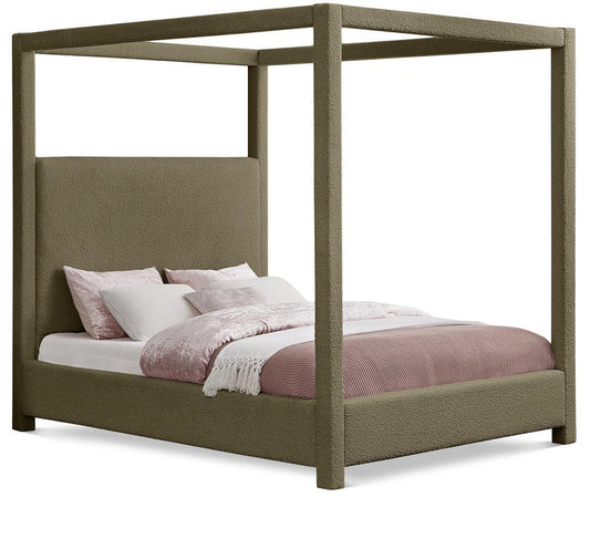 Meridian Furniture - Eden Olive Boucle Fabric Queen Bed - EdenOlive-Q veiw 1