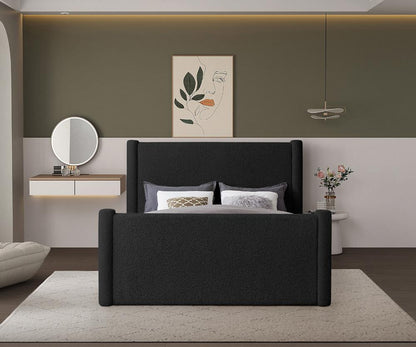 Meridian Furniture - Elias Black Boucle Fabric Full Bed - B1299Black-F veiw 4