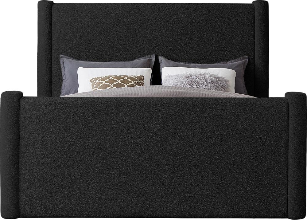 Meridian Furniture - Elias Black Boucle Fabric Queen Bed - B1299Black-Q veiw 3