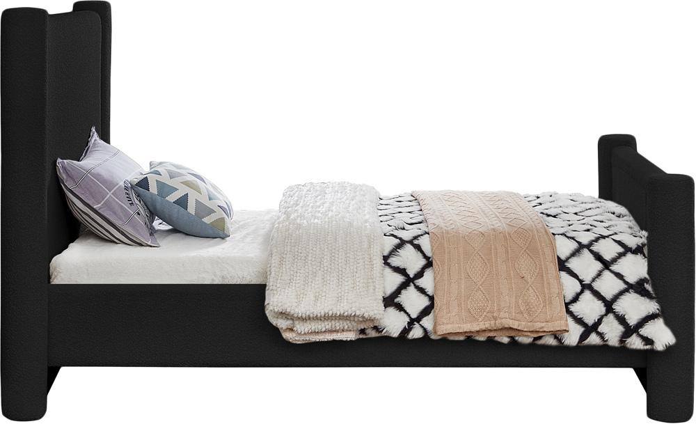 Meridian Furniture - Elias Black Boucle Fabric Twin Bed - B1299Black-T veiw 5