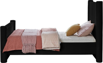 Meridian Furniture - Elias Black Velvet Twin Bed - B1298Black-T veiw 5