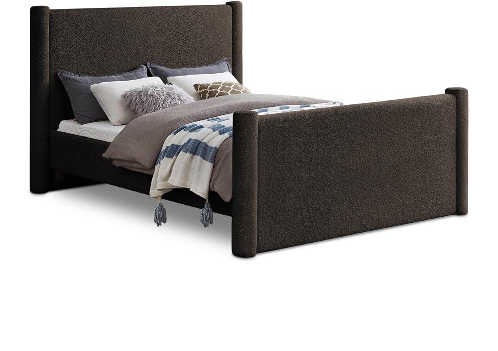 Meridian Furniture - Elias Brown Boucle Fabric Full Bed - B1299Brown-F veiw 1