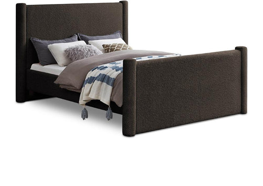 Meridian Furniture - Elias Brown Boucle Fabric Full Bed - B1299Brown-F veiw 1
