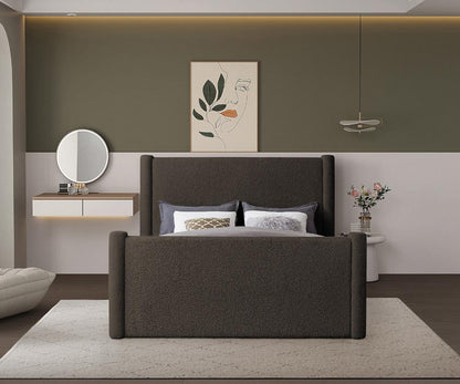 Meridian Furniture - Elias Brown Boucle Fabric Full Bed - B1299Brown-F veiw 4