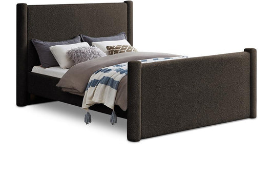 Meridian Furniture - Elias Brown Boucle Fabric King Bed - B1299Brown-K veiw 1