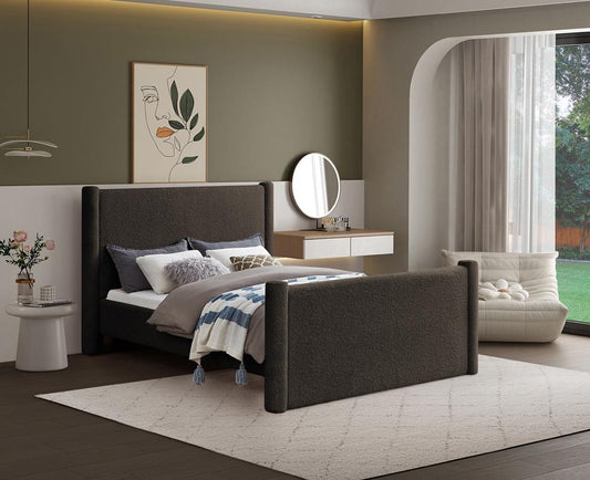Meridian Furniture - Elias Brown Boucle Fabric King Bed - B1299Brown-K veiw 2