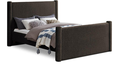 Meridian Furniture - Elias Brown Boucle Fabric Queen Bed - B1299Brown-Q veiw 1