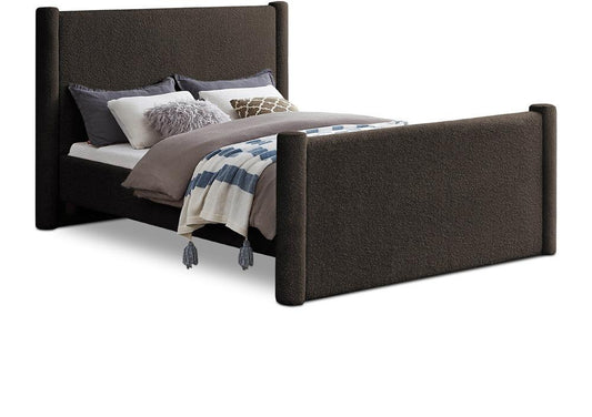 Meridian Furniture - Elias Brown Boucle Fabric Queen Bed - B1299Brown-Q veiw 1