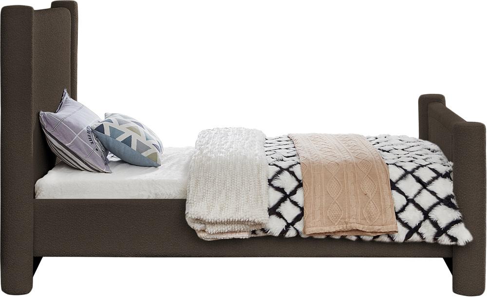 Meridian Furniture - Elias Brown Boucle Fabric Twin Bed - B1299Brown-T veiw 5