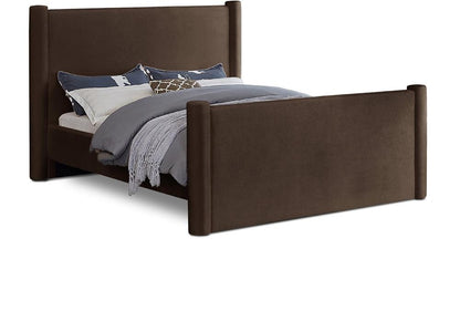 Meridian Furniture - Elias Brown Velvet Full Bed - B1298Brown-F veiw 1