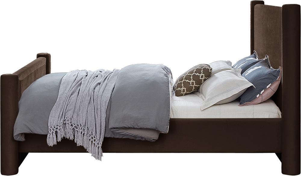 Meridian Furniture - Elias Brown Velvet Full Bed - B1298Brown-F veiw 5
