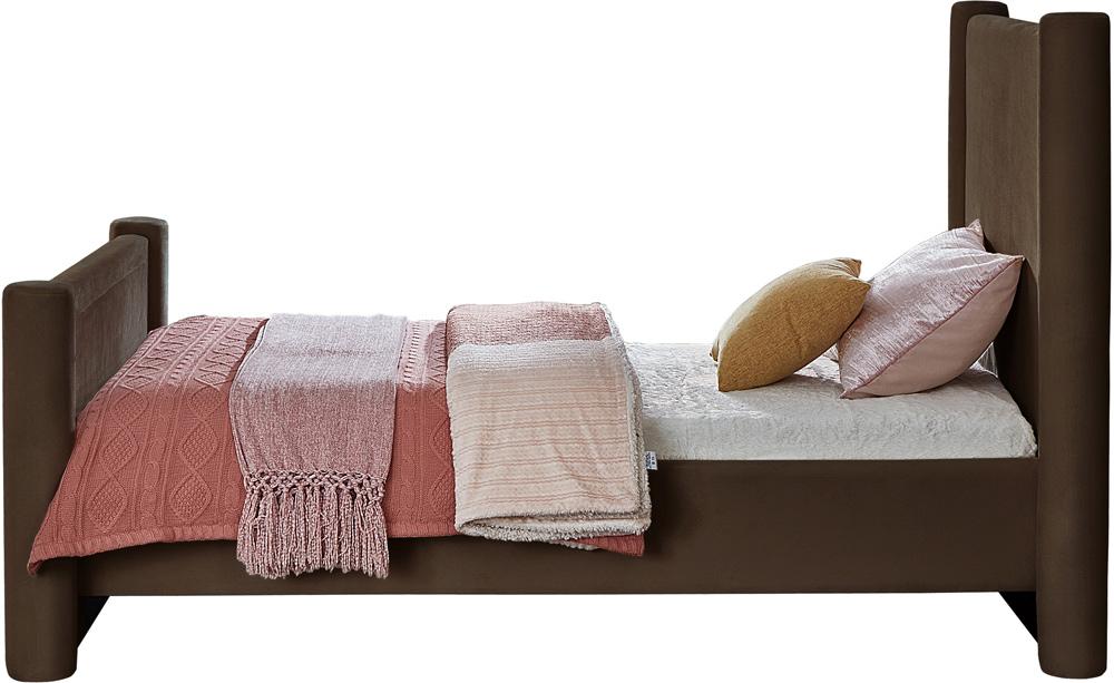 Meridian Furniture - Elias Brown Velvet Twin Bed - B1298Brown-T veiw 5
